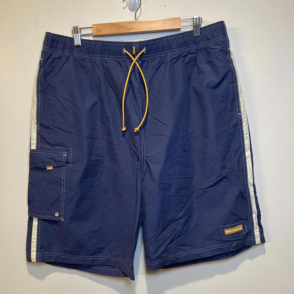 Britches Brand Classic Board Shorts Mens Size XXL Navy 10” Inseam‎ Surf Swim NWT